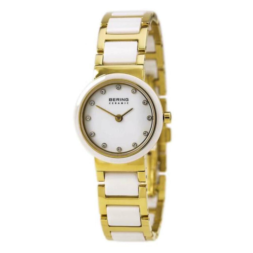 BERING 10725-751 Women's Watch with White Dial, Stainless Steel & Ceramic Bracelet - Elegant Timepiece for Office, Party & Everyday Wear