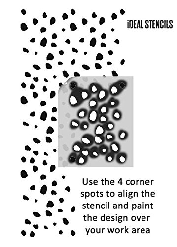 Dalmatian Spots Pattern Stencil - Reusable Mylar Stencil for Walls, Floors, Fabrics & Furniture - Perfect for DIY Home Decor, Kids Rooms, and Pet-Themed Projects