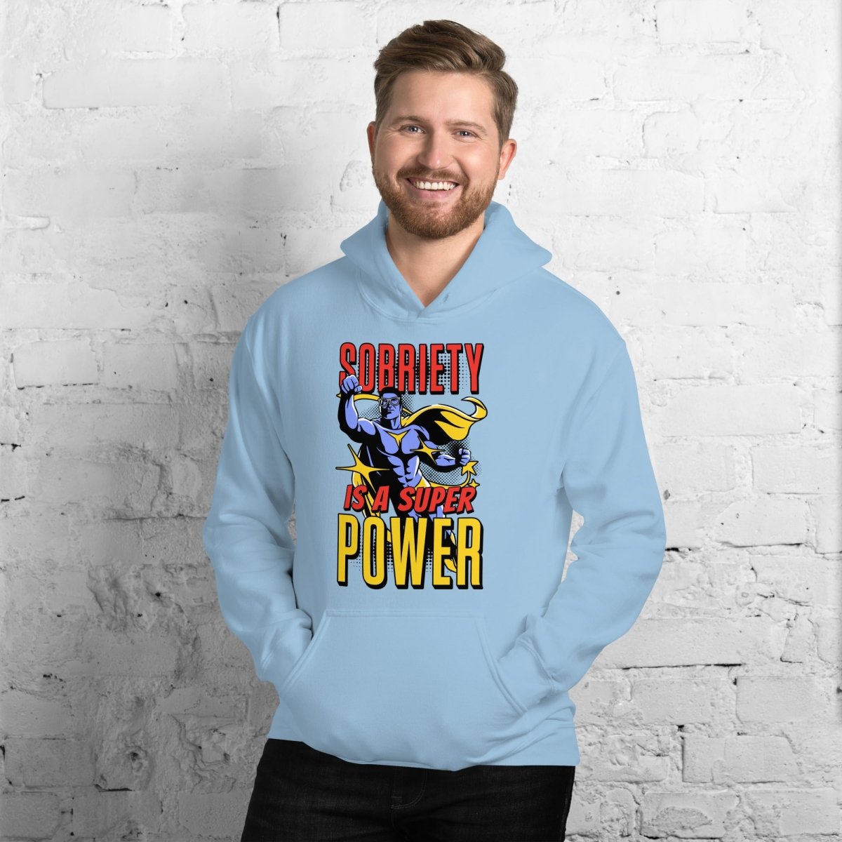 Sobriety is a Superpower Unisex Hoodie - Comfortable Cotton Pullover Sweatshirt for Men & Women - Perfect for Sober Living, Recovery Support & Everyday Wear