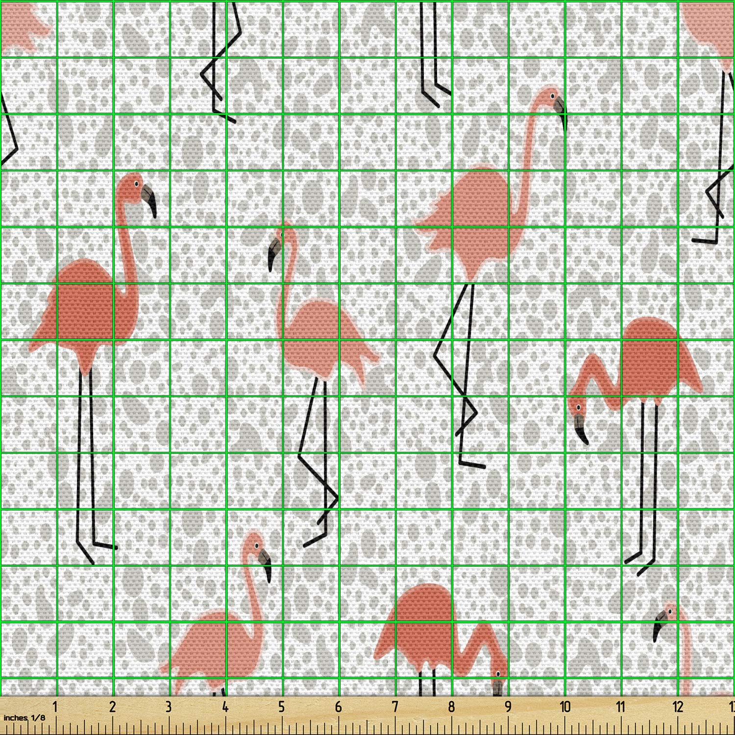 Ambesonne Flamingo Fabric by The Yard - Exotic Tropical Bird Print for Upholstery, Home Decor & DIY Projects | 10 Yards Dust Salmon Coral | Perfect for Pillows, Curtains & Bohemian Style Decorations