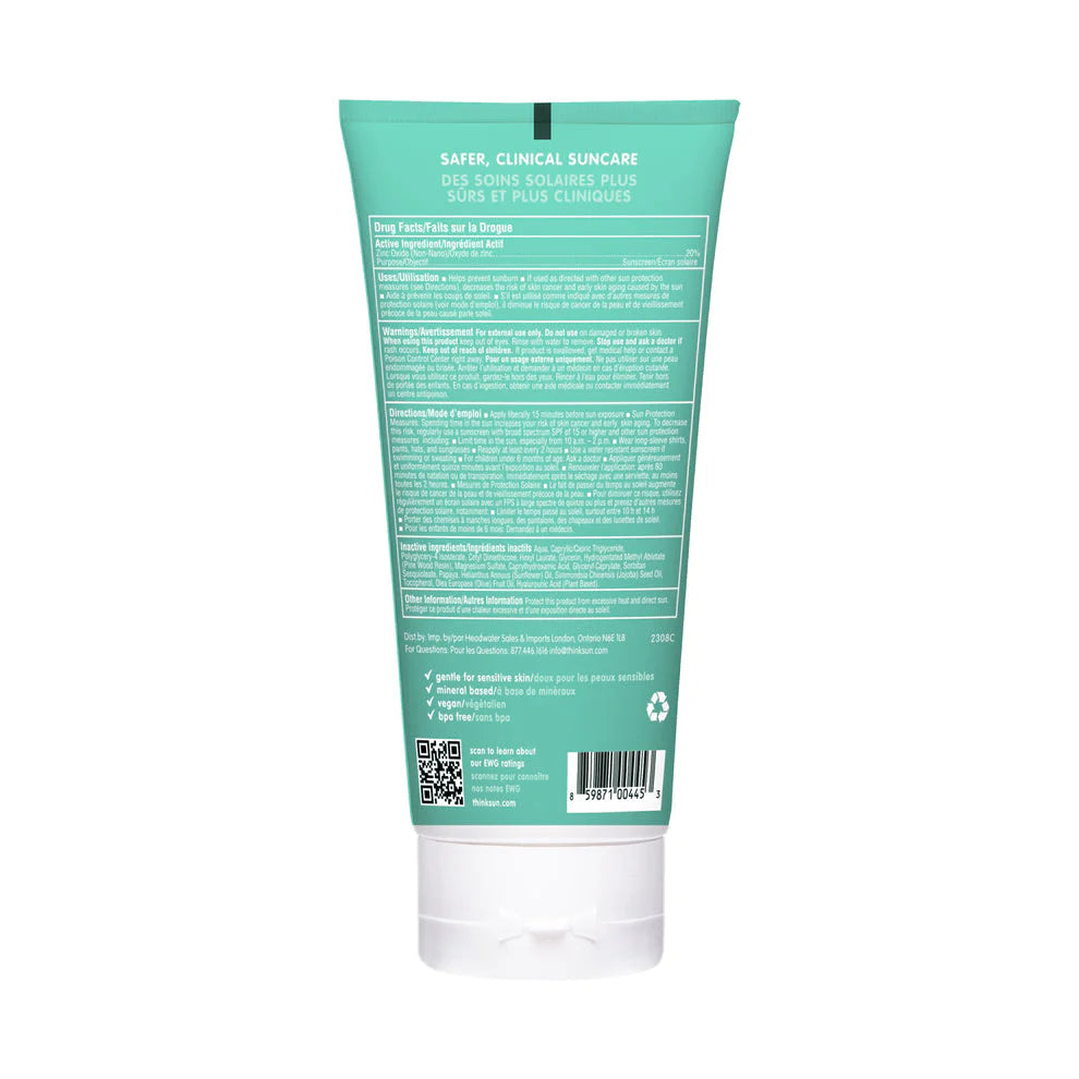Thinksport Kids Mineral Sunscreen SPF 50+ - 6oz (177ml) - Safe, Non-Toxic & Water-Resistant Sun Protection for Children - Perfect for Beach, Pool & Outdoor Activities