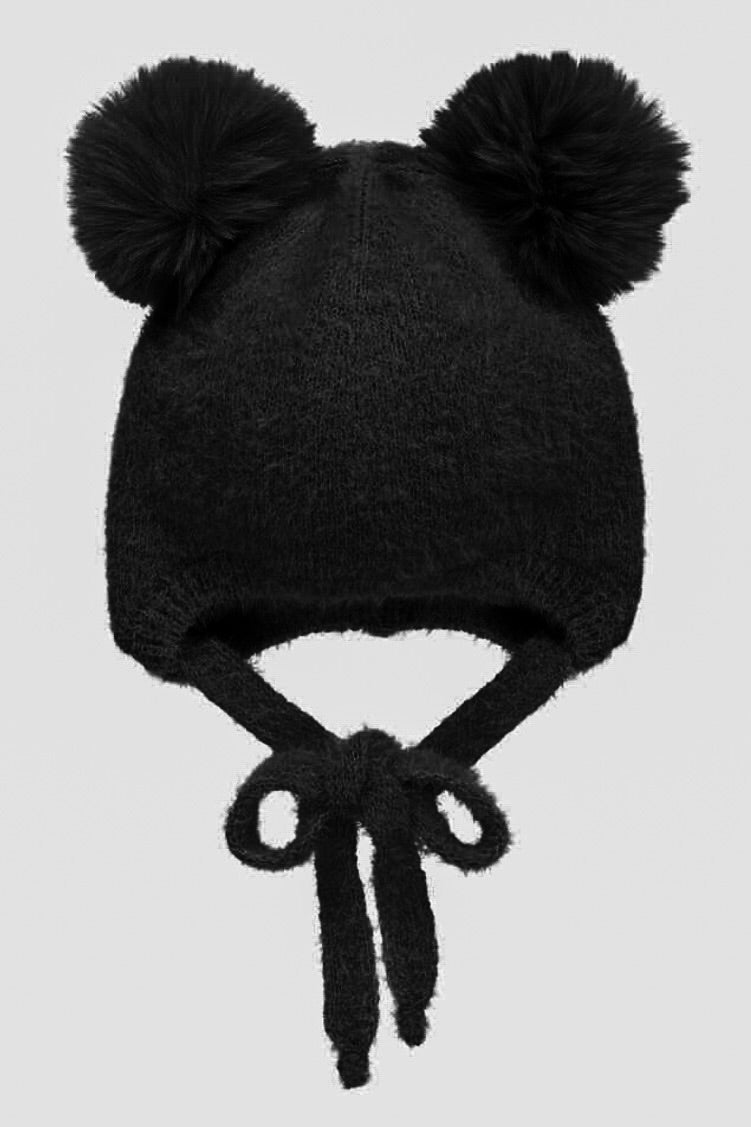 Luxury Cashmere Faux Fur Pom Pom Winter Hat for Women - Soft Warm Beanie with Faux Fur Ball - Perfect for Cold Weather, Skiing, and Outdoor Activities