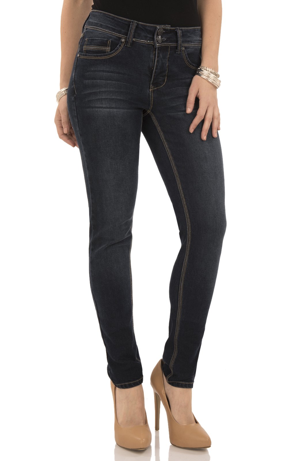 Angels Forever Young Women's Curvy Skinny Jeans - High Waist Stretch Denim Pants for Plus Size Ladies | Perfect for Casual Wear, Date Night & Office Outfits