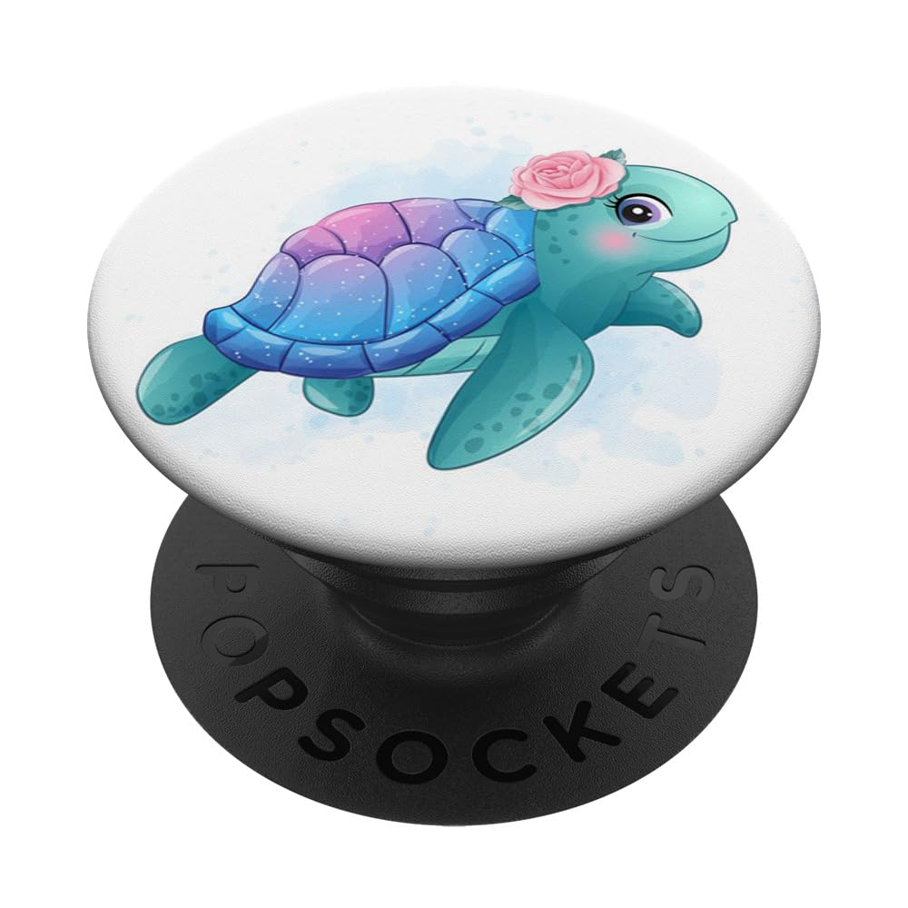 Cute Sea Turtle PopSockets PopGrip - Swappable Phone Grip & Stand for iPhone, Samsung & Tablets | Perfect for Work, Travel & Selfies