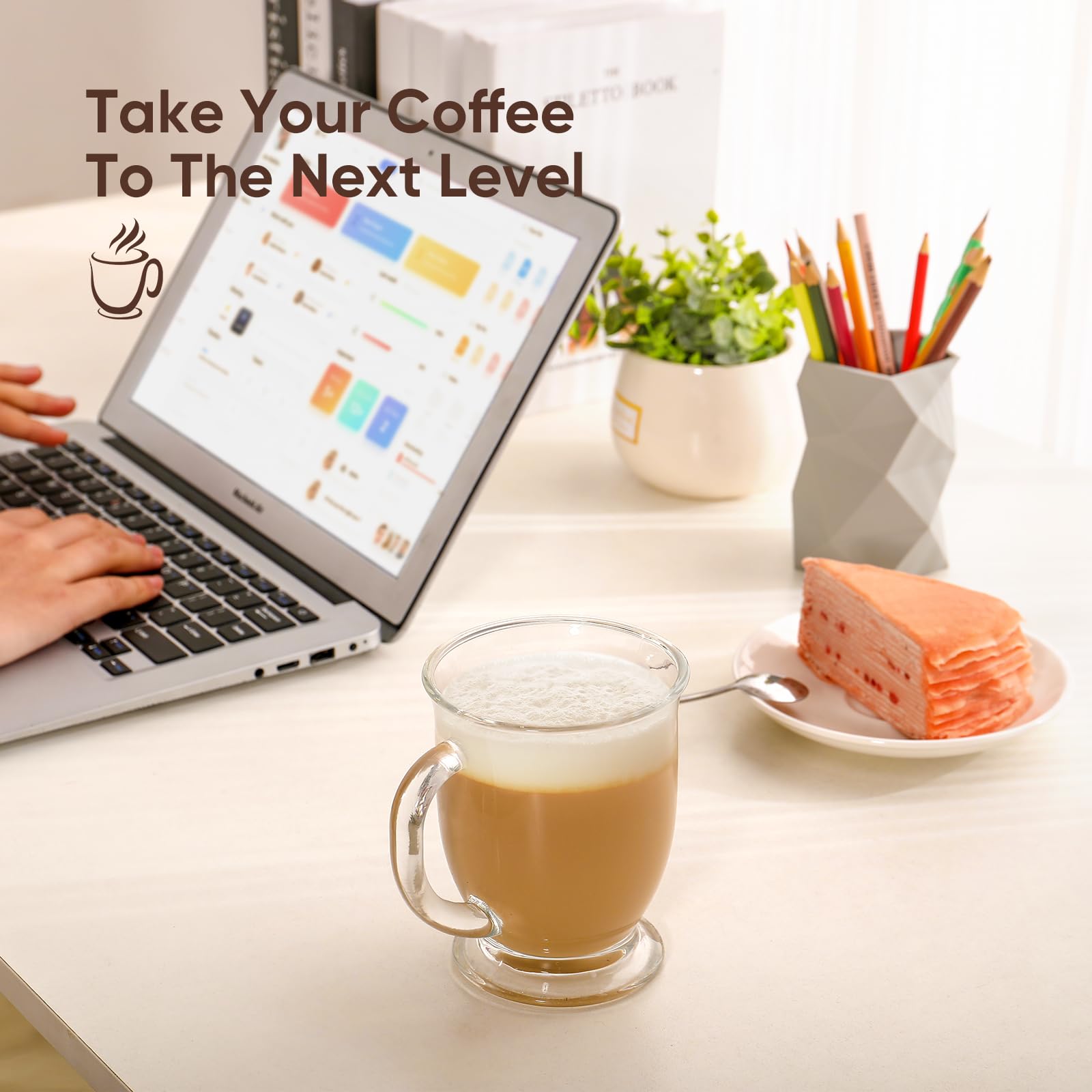 2-Pack 15oz Clear Glass Coffee Mugs with Handles - Lead-Free Drinking Cups for Cappuccino, Latte, Tea - Perfect for Home, Office & Cafe Use