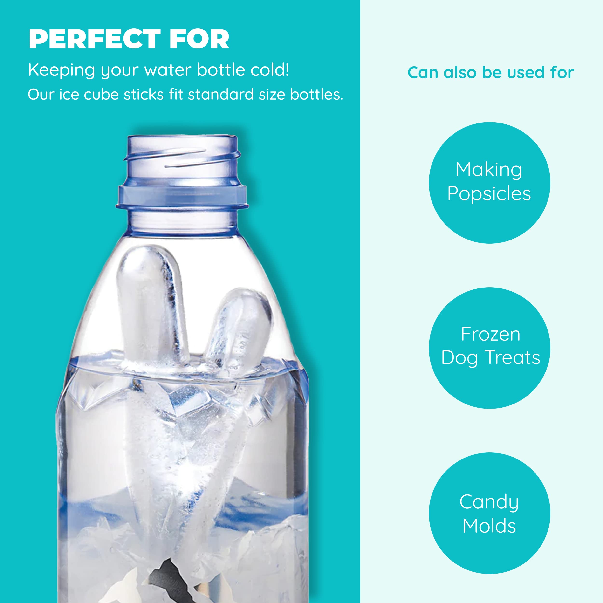 **Reusable Silicone & Plastic Ice Cube Stick Tray for Water Bottles – Easy Push & Pop Ice Cubes – 1 Pack – Perfect for Sports, Hiking, and Outdoor Activities**