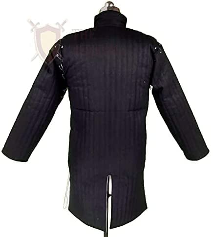 Medieval Thick Padded Gambeson Coat - Full Length Battle-Ready Armor Jacket for SCA, LARP & Historical Reenactment | Authentic Aketon Costume for Renaissance Fairs & Cosplay
