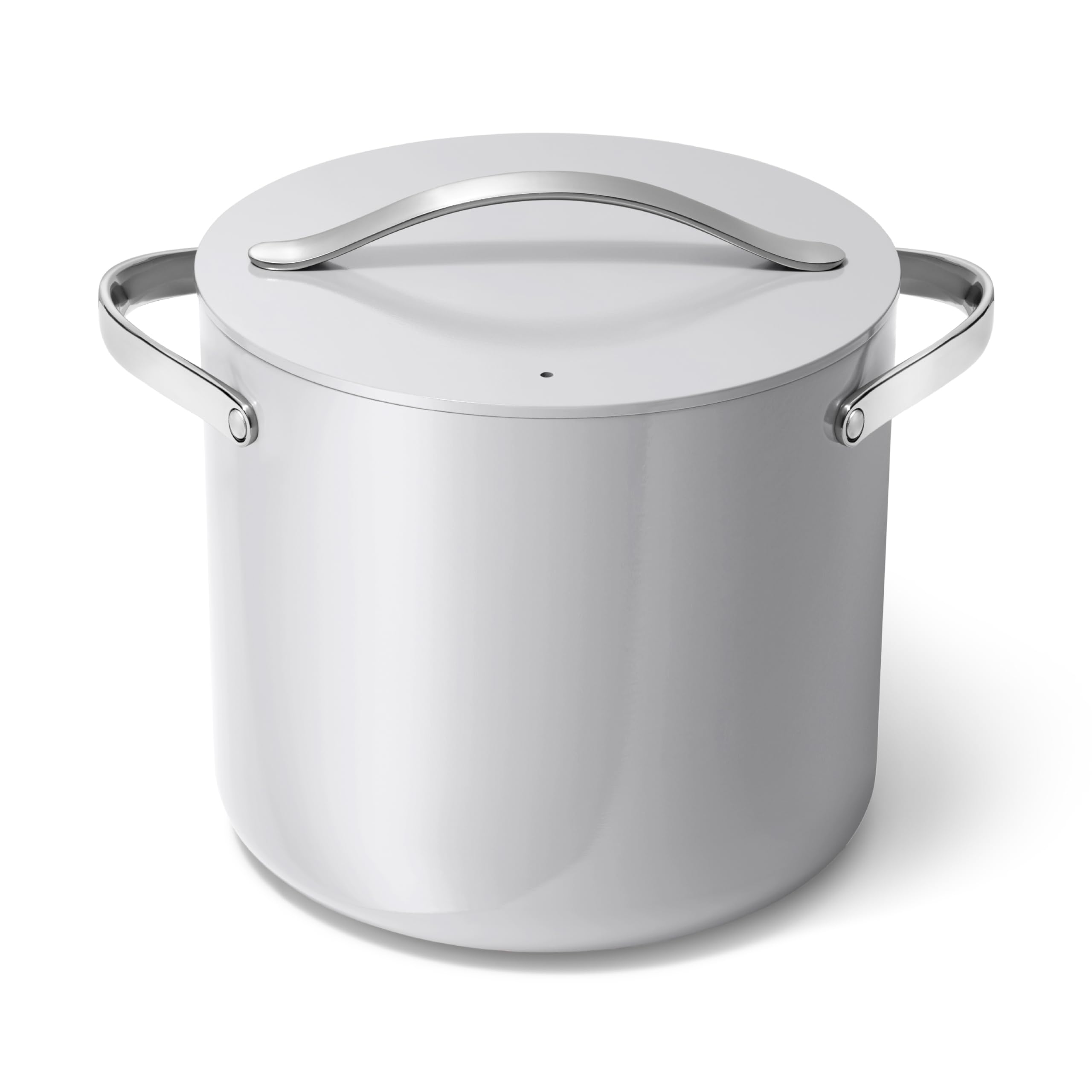 Caraway 12 Qt Ceramic Coated Stock Pot with Lid - Non-Toxic, PFOA-Free Large Cooking Pot for Soups, Stews & Pasta - Perfect for Family Dinners & Meal Prep - Gray