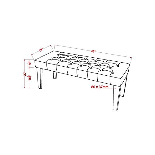 Eliza Contemporary Blue Fabric Bench with Acrylic Legs - Modern Entryway, Bedroom, or Living Room Seating Furniture