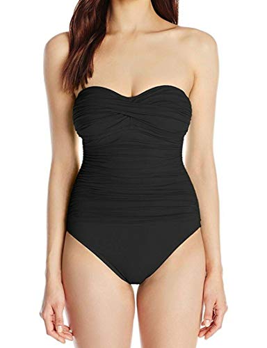 La Blanca Women's Standard Island Goddess Bandeau One Piece Swimsuit - Sexy Monokini Bathing Suit for Beach, Pool & Vacation | Tummy Control & Adjustable Straps