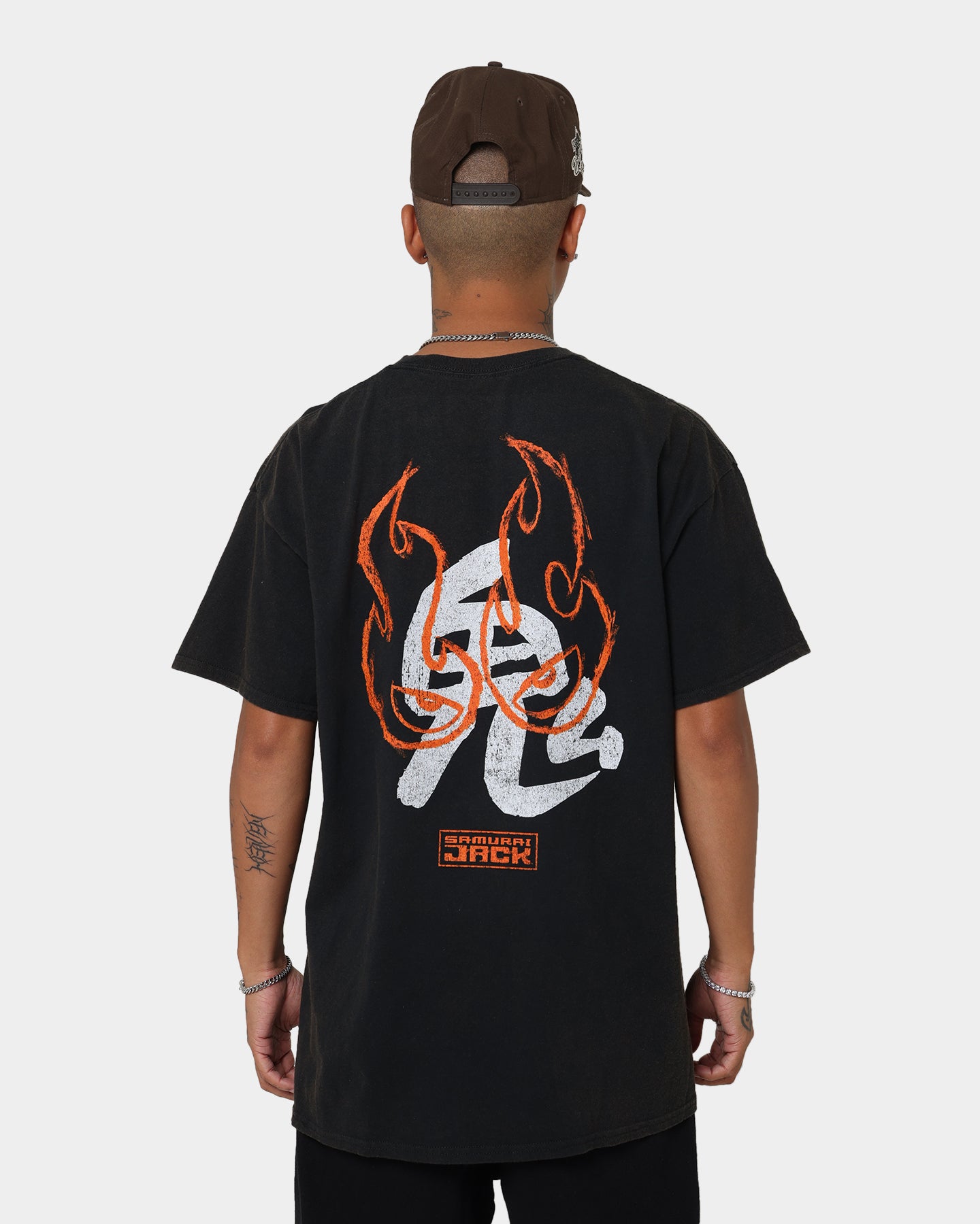 Samurai Jack Aku Graphic T-Shirt - Black Vintage Wash - Anime Inspired Tee for Casual Wear & Cosplay