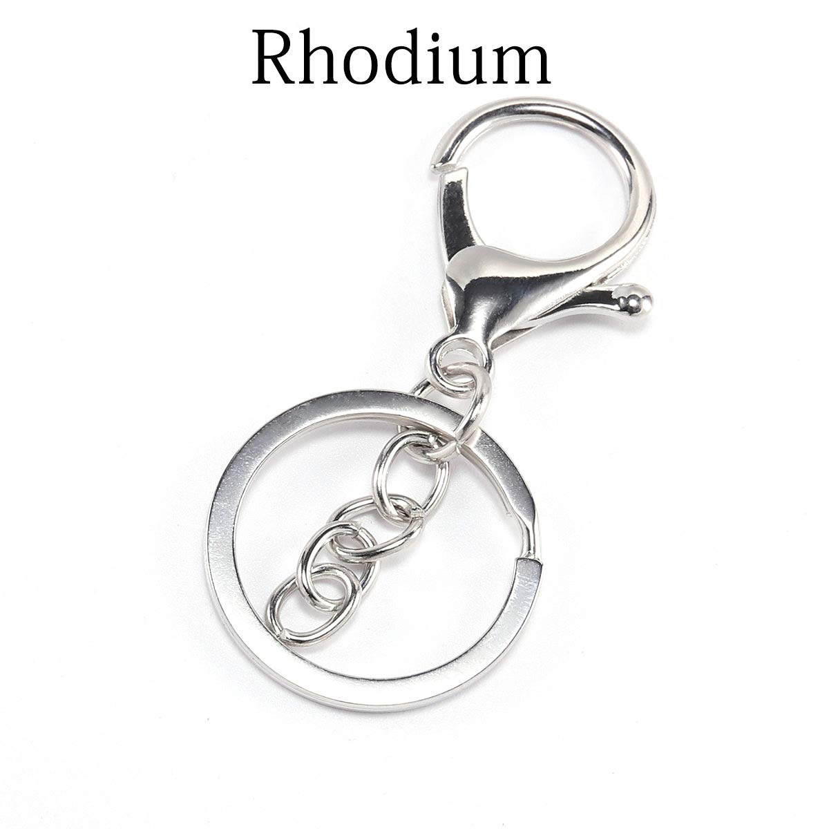 6 Colors Rhodium Plated Lobster Clasp Keychain Rings - 5pcs/Lot (30mm Ring, 70mm Chain) - Jewelry Making Supplies & DIY Key Hooks for Home, Office, Travel & Gifts