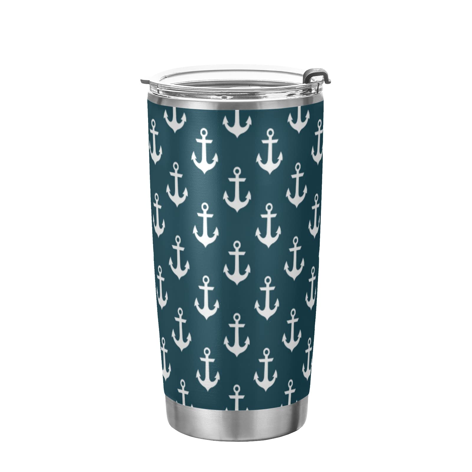 Yasala 20oz Stainless Steel Tumbler with Straw and Lid - Double Wall Insulated Coffee Cup, BPA-Free Travel Mug for Hot & Cold Drinks - Funny Cute Anchor Design - Perfect for Sports, Gym, Office, School and Outdoor Activities
