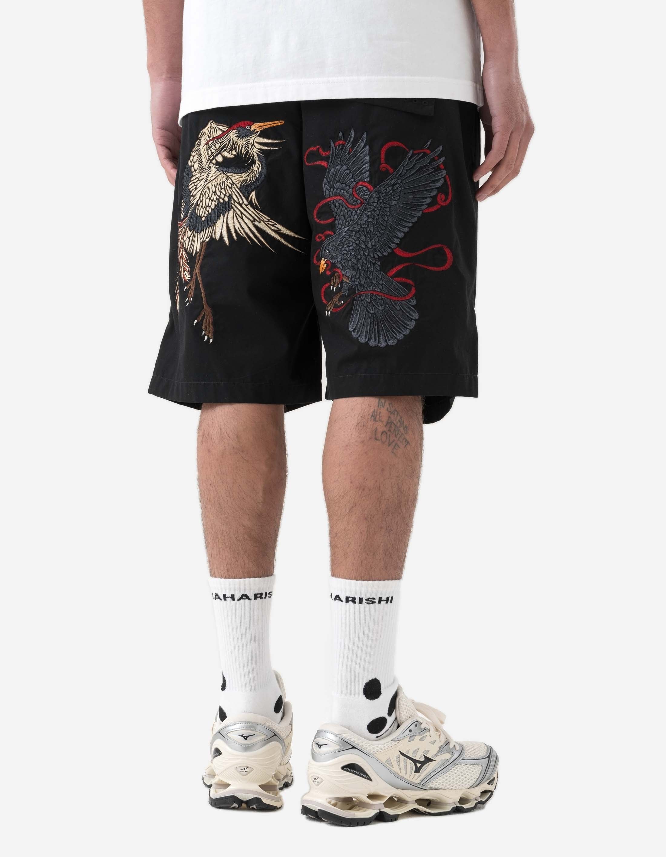 6103 Crow & Heron Loose Snoshorts Black - Comfortable Casual Shorts for Men, Perfect for Summer, Gym, and Outdoor Activities