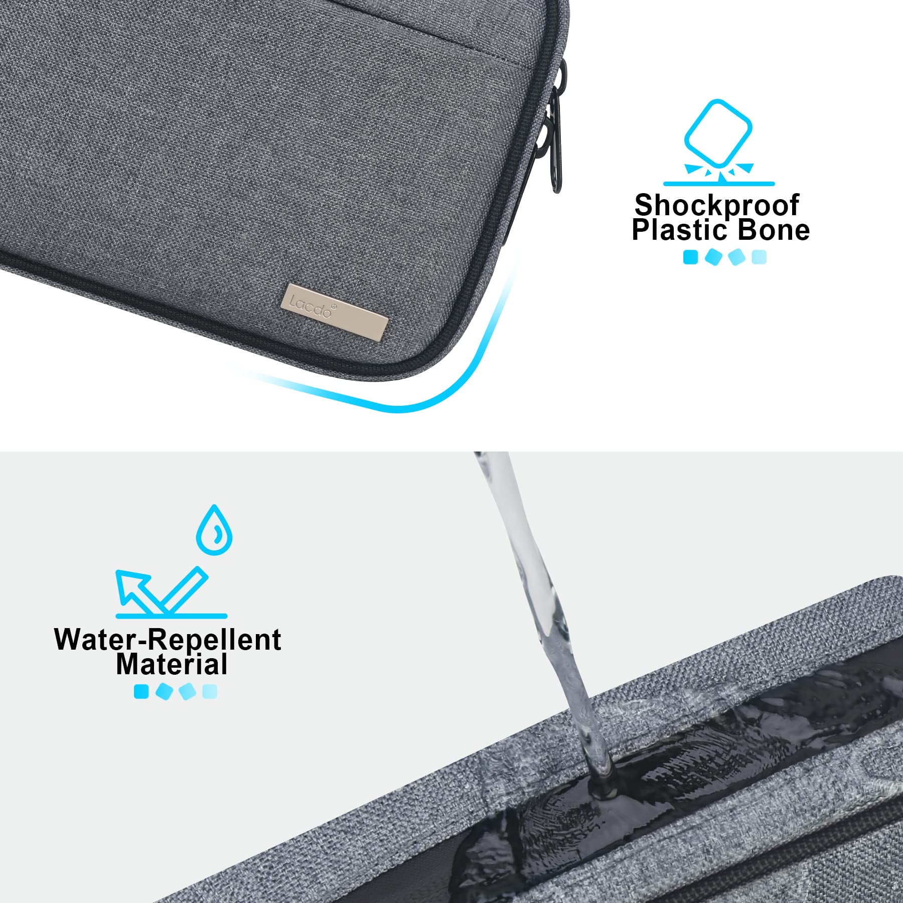 Lacdo 6-Layer Large Capacity Travel Cable Organizer Bag - Portable Electronics Storage Case for Charging Cords, SD Cards & Travel Essentials (Gray) - Perfect for Business Trips, Vacation Packing & Home Office Organization
