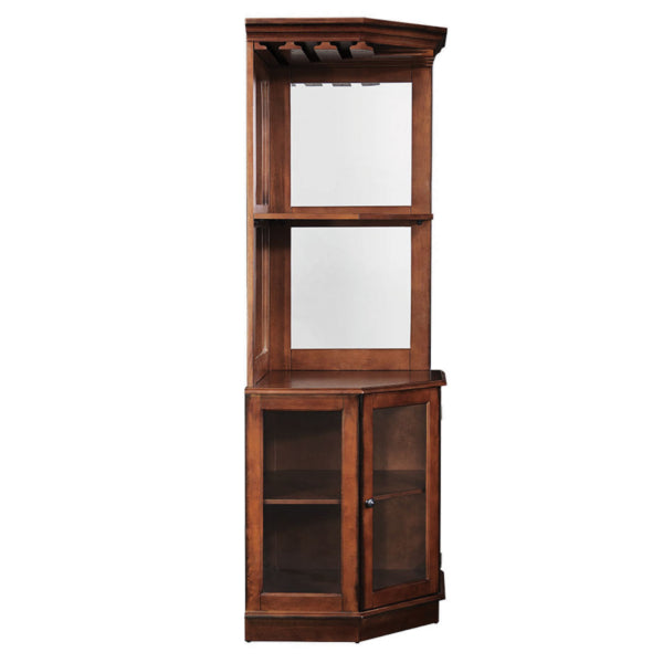 Premium Corner Bar Cabinet with Storage Space & Wine Glass Rack - Stylish Home Bar Furniture for Living Room, Dining Room, or Man Cave