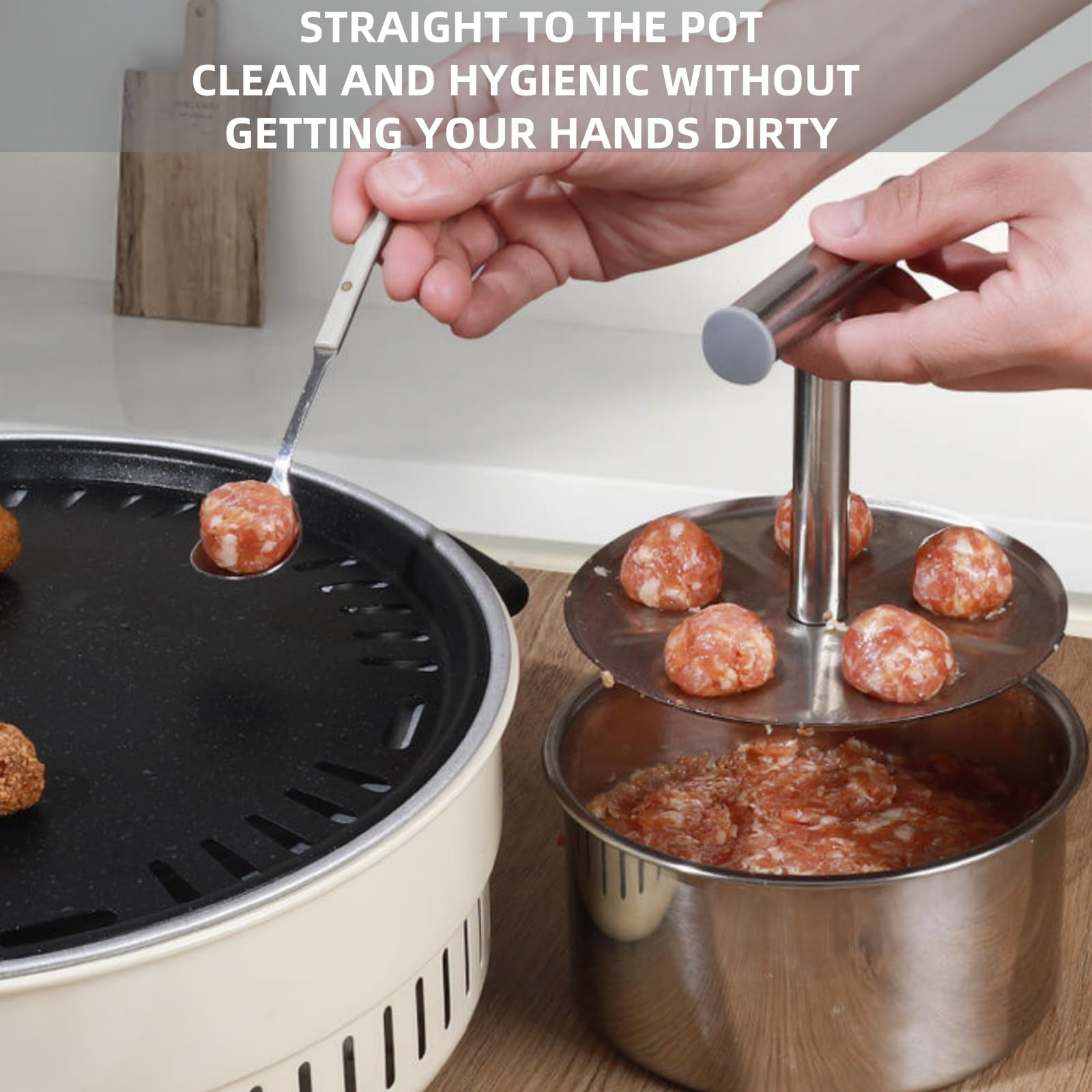 Premium Stainless Steel Meatball Maker Tool - Manual 6/12 Ball Press Machine for Perfect Homemade Meatballs | Durable Kitchen Gadget for Italian, Swedish, and Asian Cuisine | Ideal for Meal Prep, Party Cooking & Family Dinners
