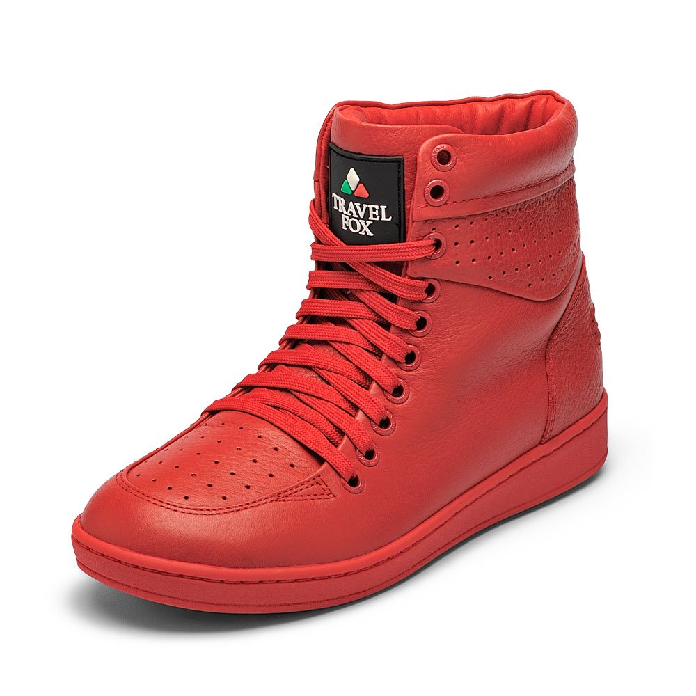 TRAVEL FOX Unisex 900 Nappa Leather Round Toe Lace-Up High-Top Sneakers - Comfortable Casual Shoes for Walking, Running & Street Fashion