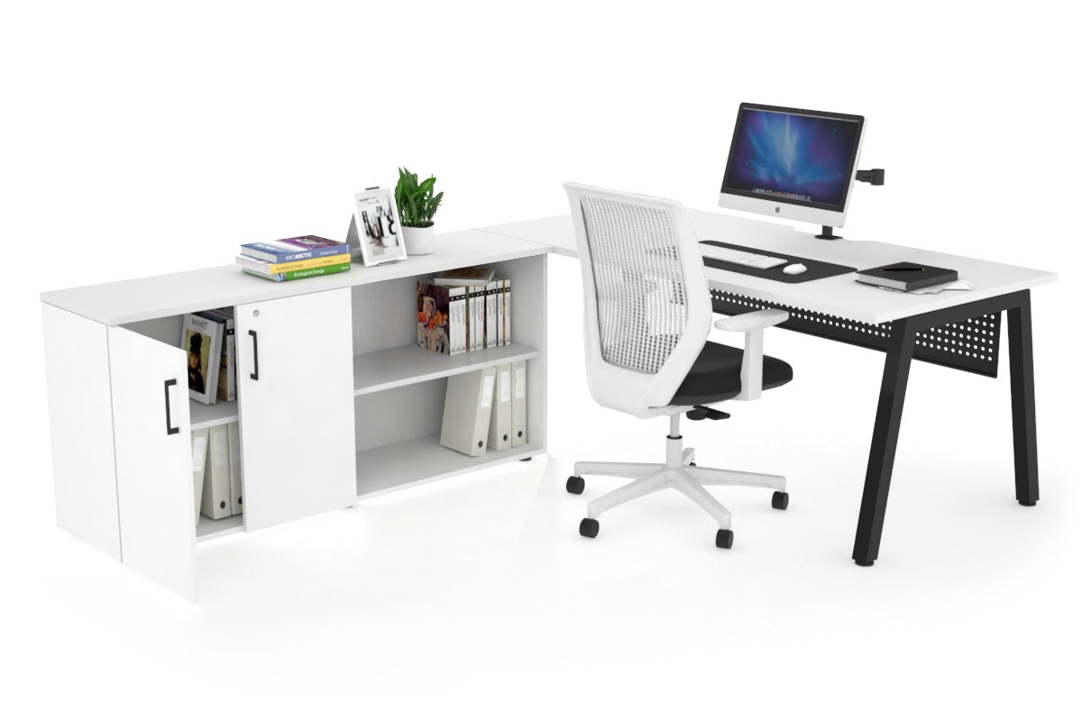 Quadro A Executive Office Chair - Black Frame with Cable Scallop [1800L x 800W] - Perfect for Home Office, Conference Rooms & Executive Suites