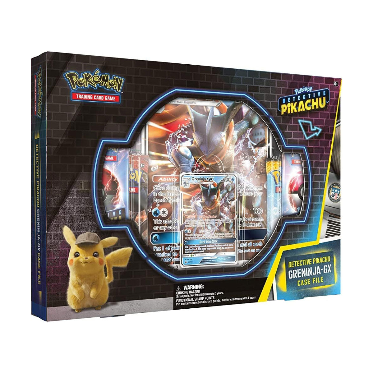 Detective Pikachu Greninja GX Pokemon TCG Case File - 2 Foil Greninja Trading Cards & 7 Booster Packs - Multicolor Collectible Cards for Battles, Trading and Display