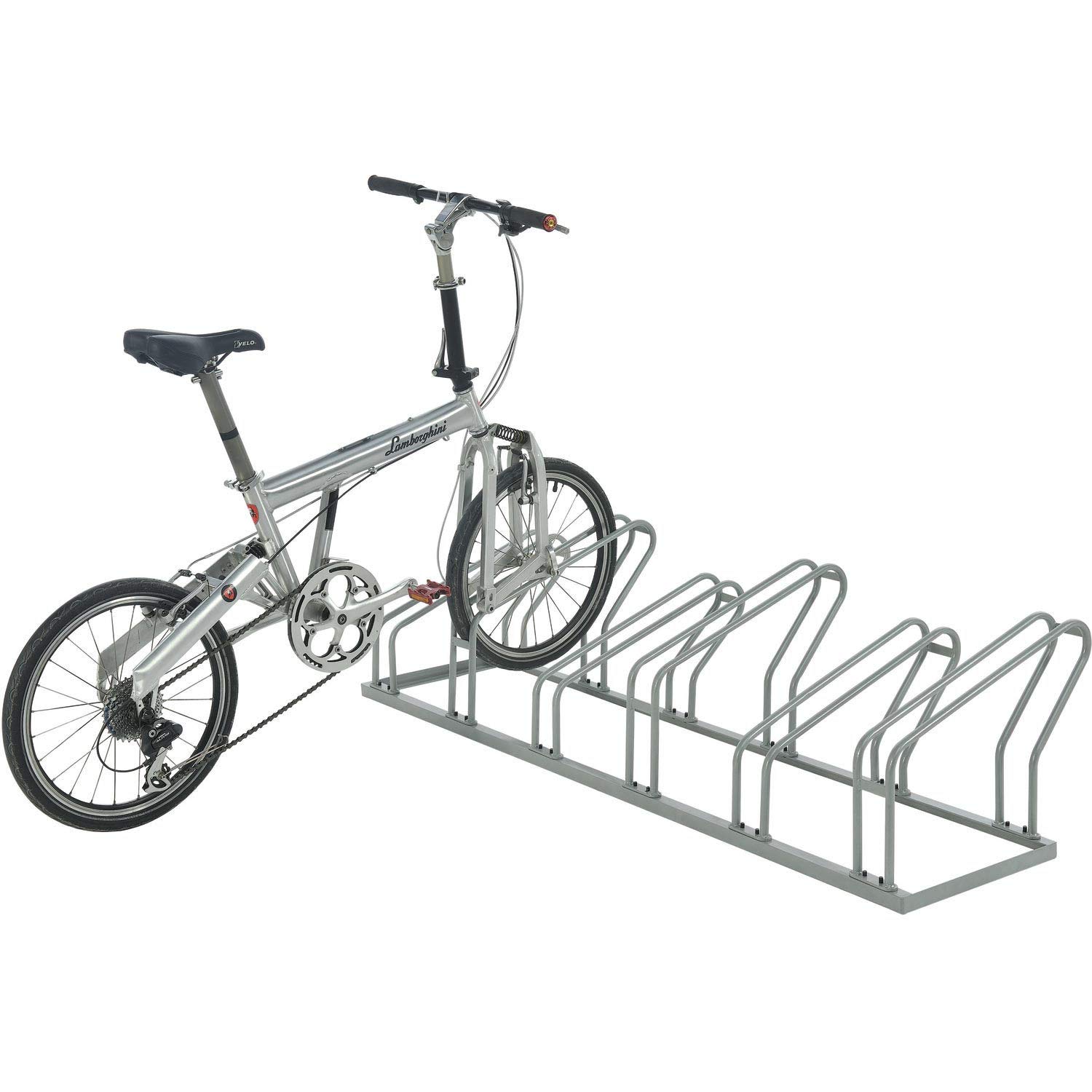 Global Industrial Low Profile Bike Rack - Single Sided 6-Bike Capacity Wall Mounted Storage for Garage, Shed & Outdoor Use