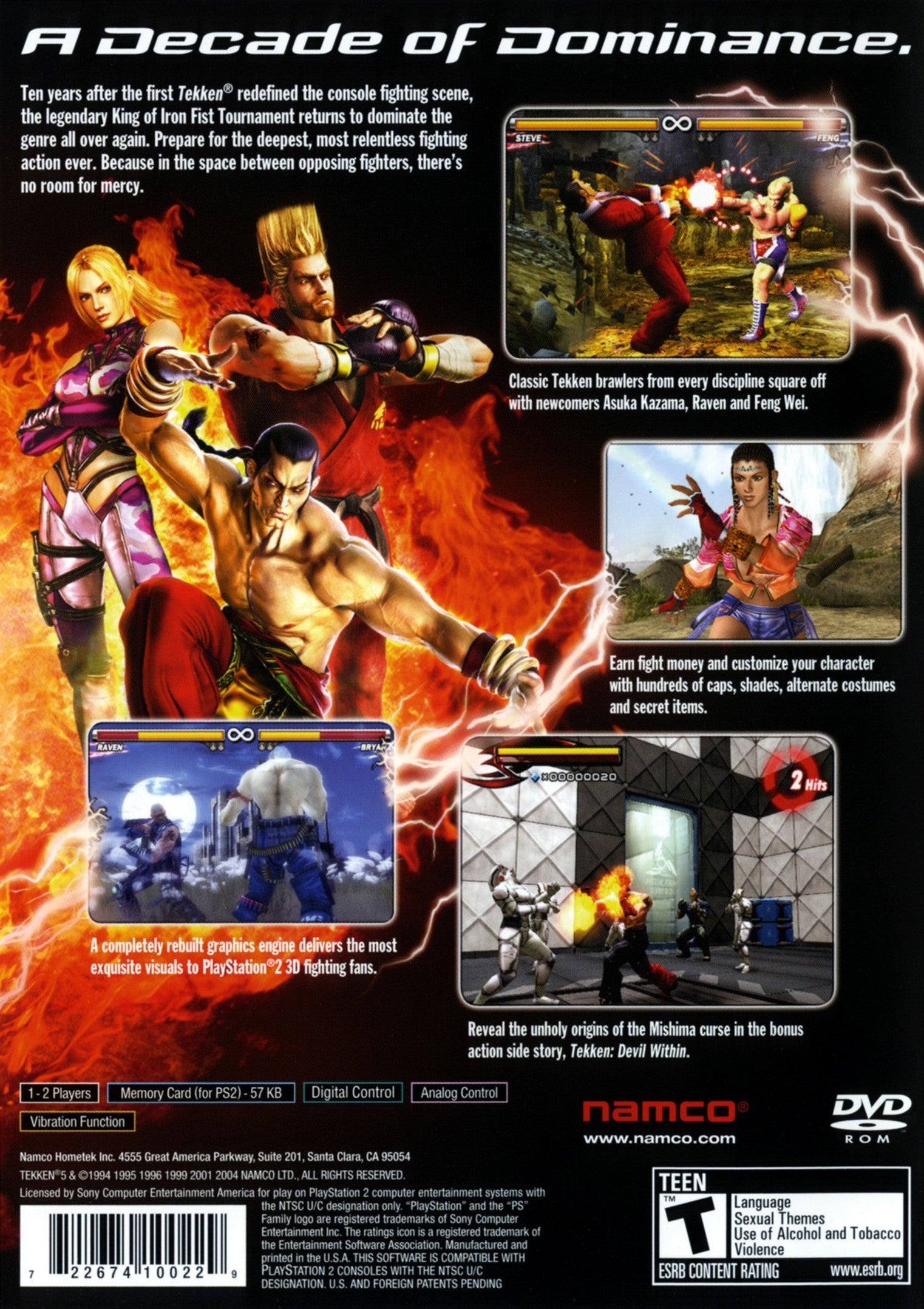 Used Tekken 5 PS2 Video Game - Classic Fighting Game for PlayStation 2 - Perfect for Collectors & Retro Gaming Enthusiasts