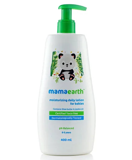 Mamaearth Moisturizing Baby Lotion for Daily Use - 400mL | Hypoallergenic & Natural Ingredients | Perfect for Dry Skin & Baby Massage