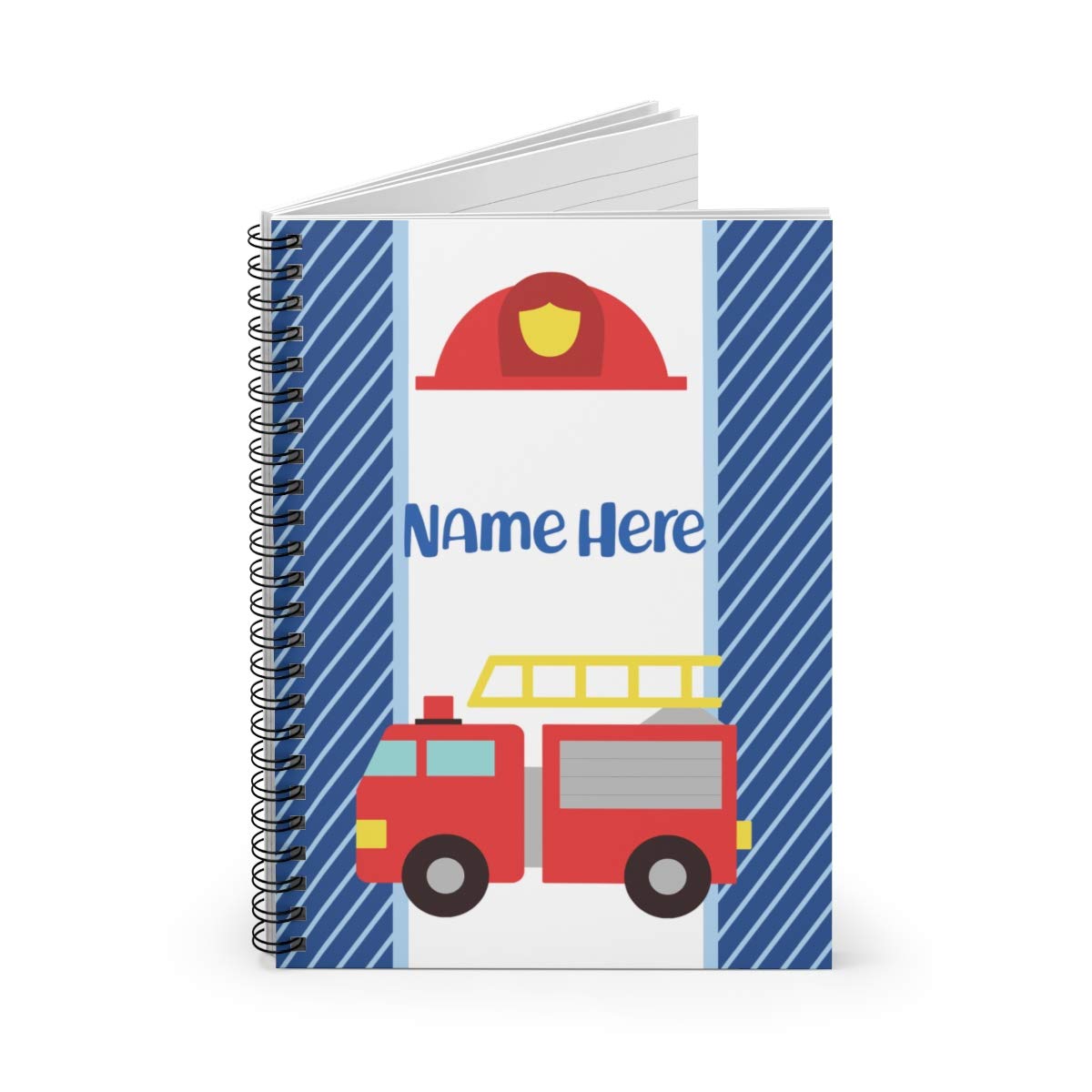 Custom Fire Truck Spiral Notebook - Personalized Firefighter Gift for Kids, Teens, Girls & Women | School Supplies, Birthday Presents, Firefighter Appreciation Gifts