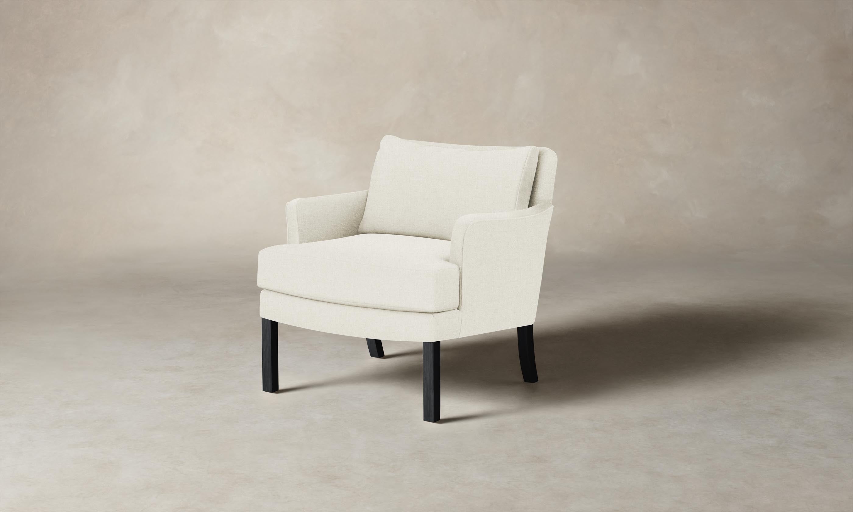Kaye Chair - Italian Brushed Wool Vanilla Upholstered Accent Chair for Living Room, Bedroom & Office - Modern Comfortable Seating Furniture for Home Decor