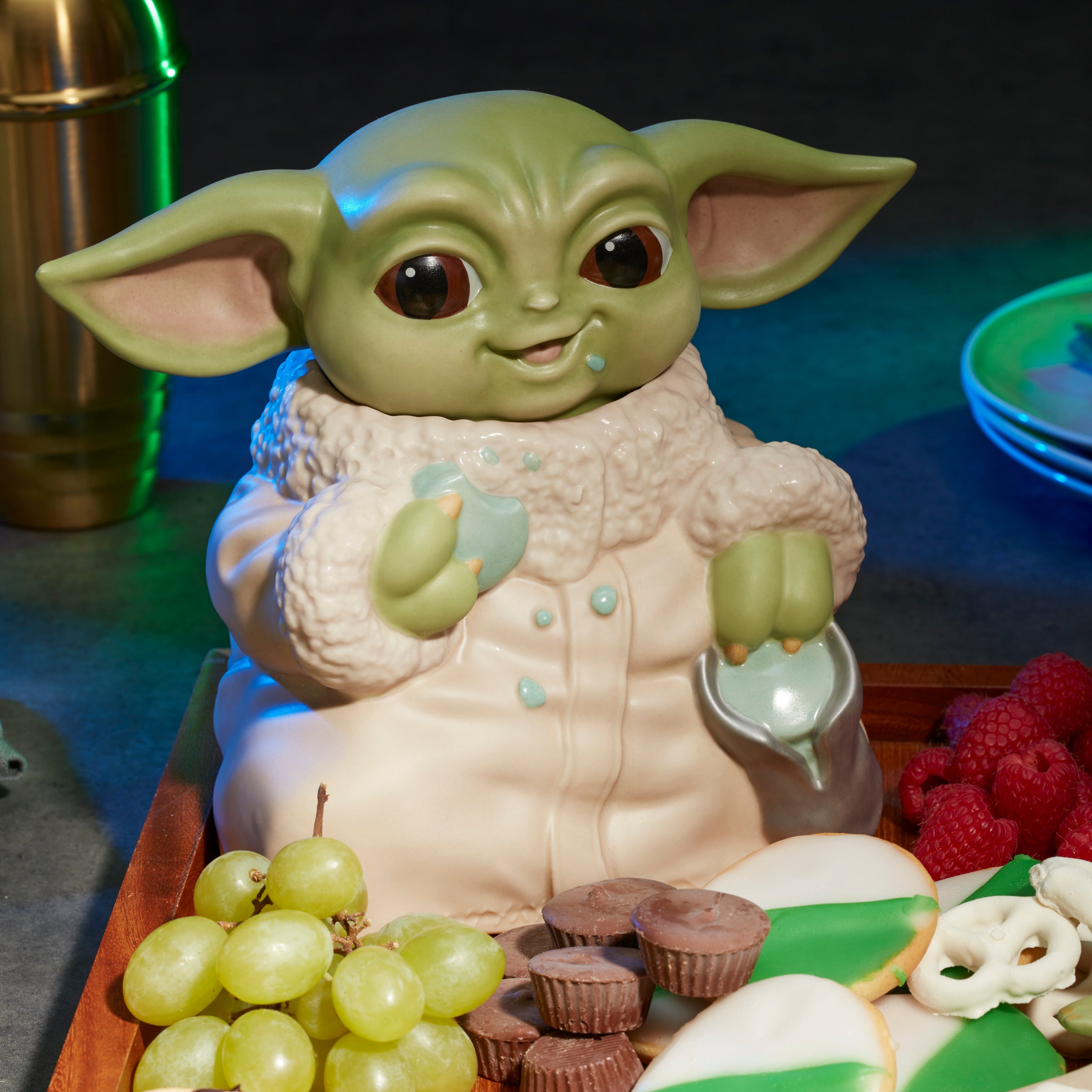 Grogu The Child Figural Cookie Jar - Star Wars Inspired Ceramic Cookie Storage for Kitchen, Home Decor & Gift Idea