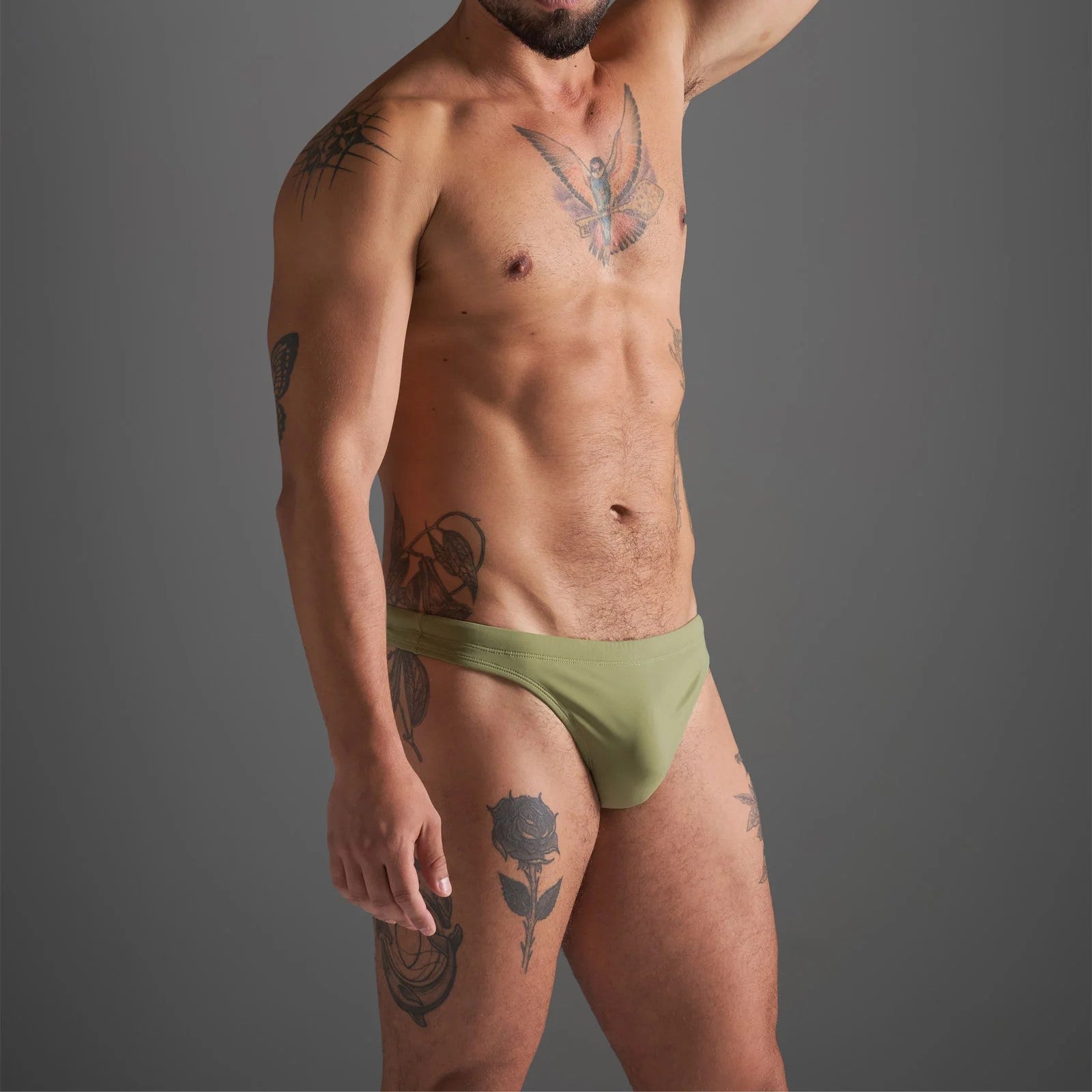 Teamm8 Standard Swim Thong - Army Green - Comfortable & Stylish Men's Swimwear for Beach, Pool & Vacation