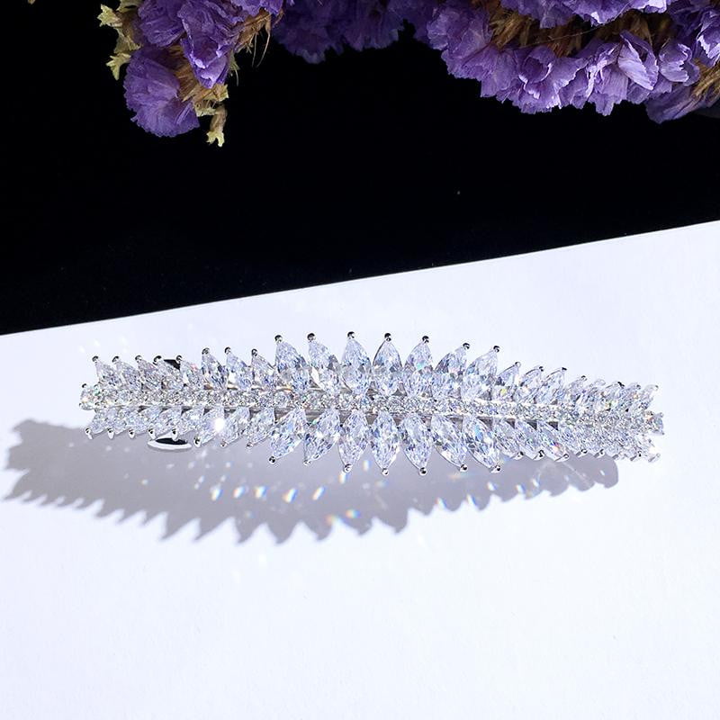 Luxury Zircon Bridal Hair Comb - Elegant Water Drop Hair Clip & Barrette for Weddings, Prom, and Formal Events (SS001)