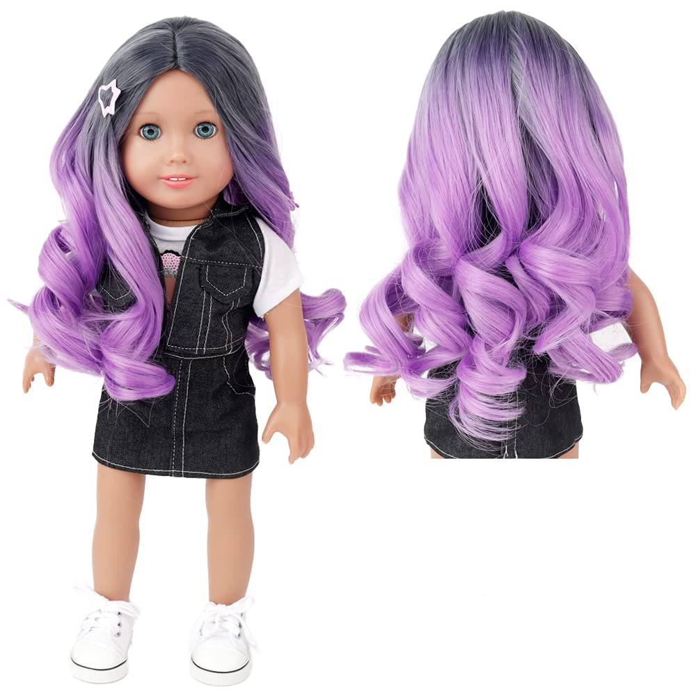 AIDOLLA 18 Inch Doll Wigs - Heat Resistant Long Curly Hair Replacement for American Girl Dolls | Perfect DIY Wig Making Supplies & Girls Gift | Great for Playtime, Collecting & Custom Doll Styling
