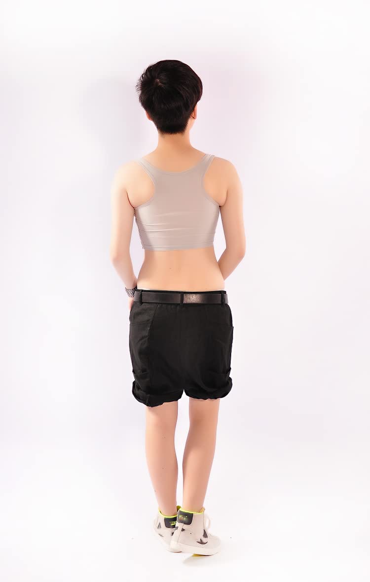 20CM Mesh Stretchy Chest Binder with 3 Rows of Hooks - Comfortable Compression for Tomboy, Trans & Lesbian - Perfect for Everyday Wear, Sports & Gender Affirming