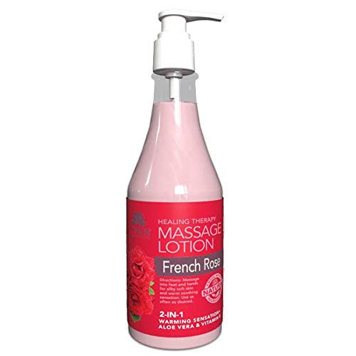 French Rose Massage Lotion by La Palm - 8oz for Relaxation & Aromatherapy - Perfect for Spa, Home Massage & Self-Care Routines