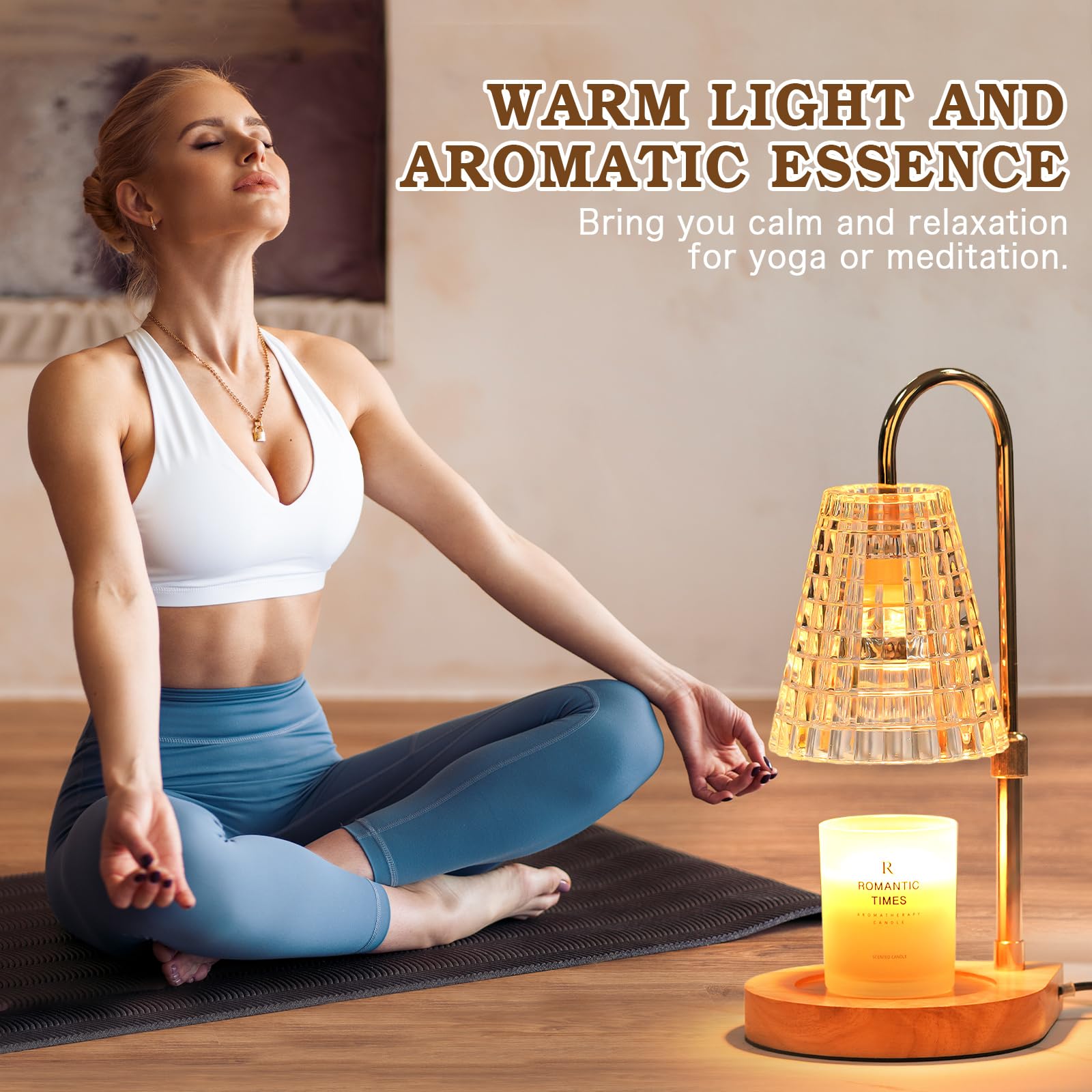 Premium Candle Warmer Lamp with Timer - Adjustable Dimmable Glass Candle Warmer for Jar Candles - Perfect Birthday Gift for Women, Mom & Her - Ideal for Bedroom Decor, Living Room Ambiance, Romantic Dinners & Relaxation Therapy