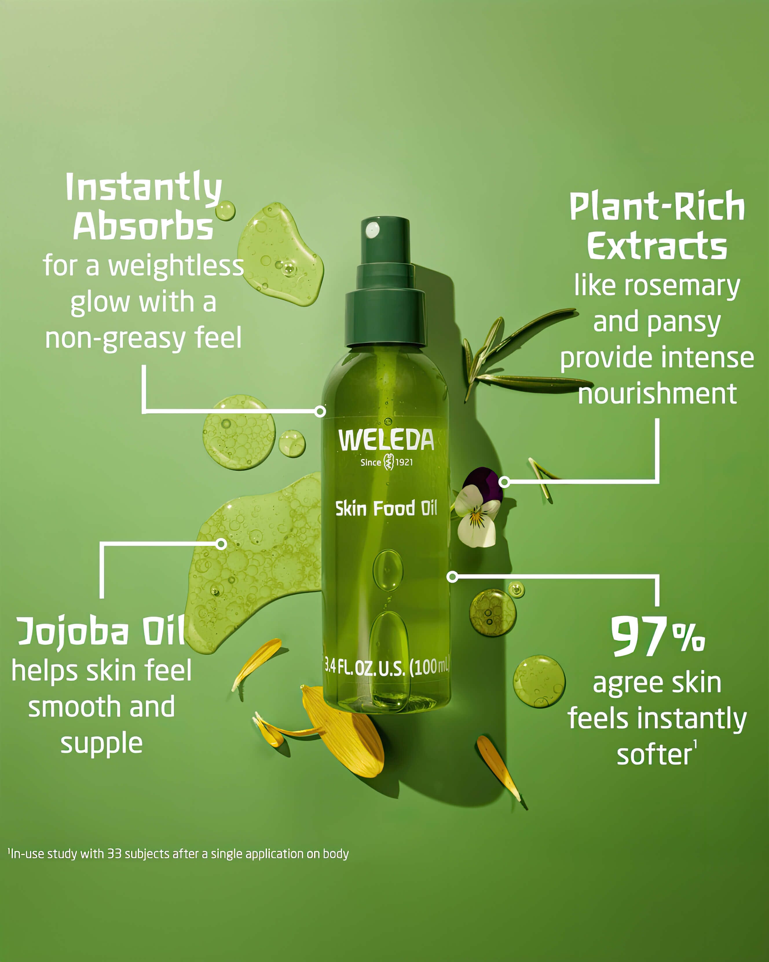 Skin Food Ultra Light Dry Oil - Fast Absorbing, Non-Greasy Moisturizer for Face & Body | Perfect for Dry Skin, After Sun Care & Daily Hydration