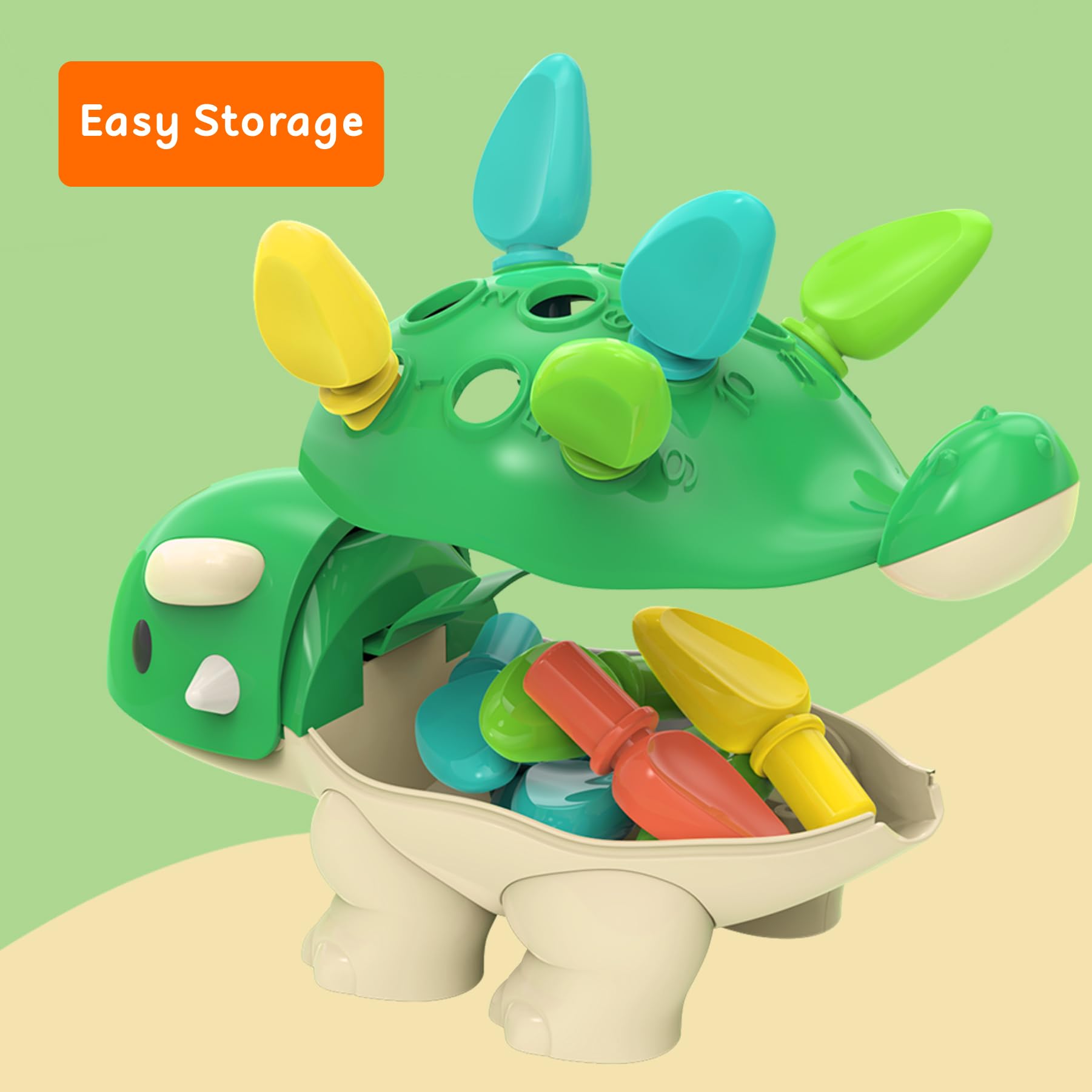 Dinosaur Montessori Toys for Toddlers 1-3 Years Old - Fine Motor Skills Educational Toys for Boys & Girls, Easter Basket Stuffers, Birthday Gifts for 12-18 Month Old Babies | Perfect for Preschool Learning & Sensory Play