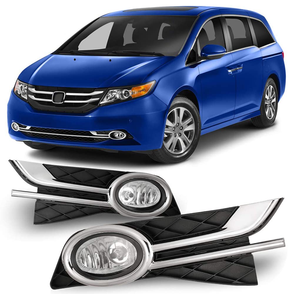 CPW Fog Lights Assembly for 2014-2017 Honda Odyssey - Complete Kit with Switch & Wiring Harness - Perfect for Night Driving and Bad Weather Conditions