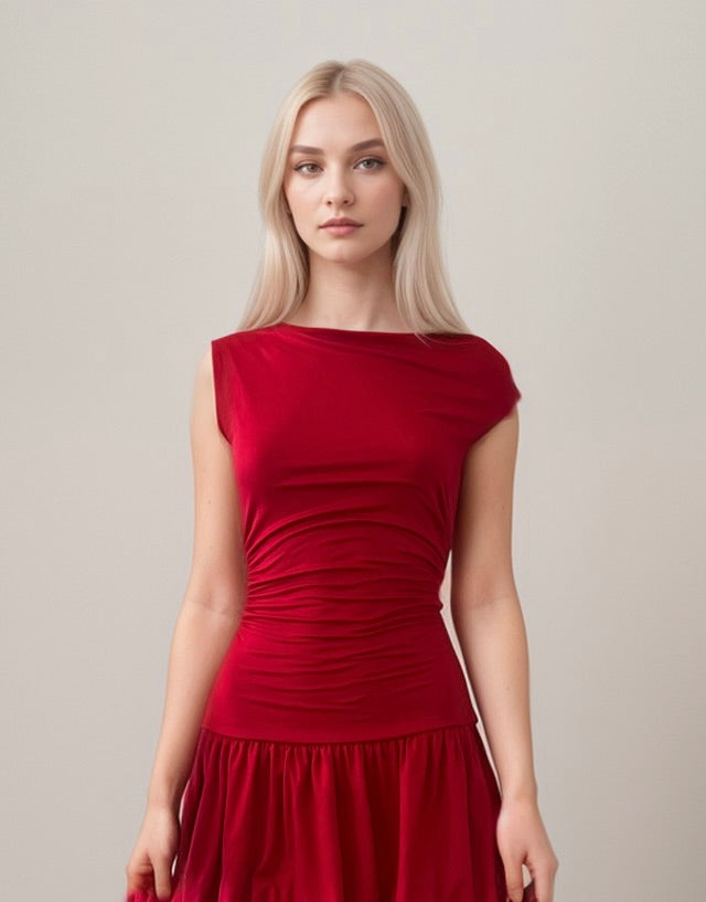 One Shoulder Mini Balloon Sleeve Party Dress - Elegant Women's Cocktail Dress for Night Out, Date Night, Club Wear & Special Occasions