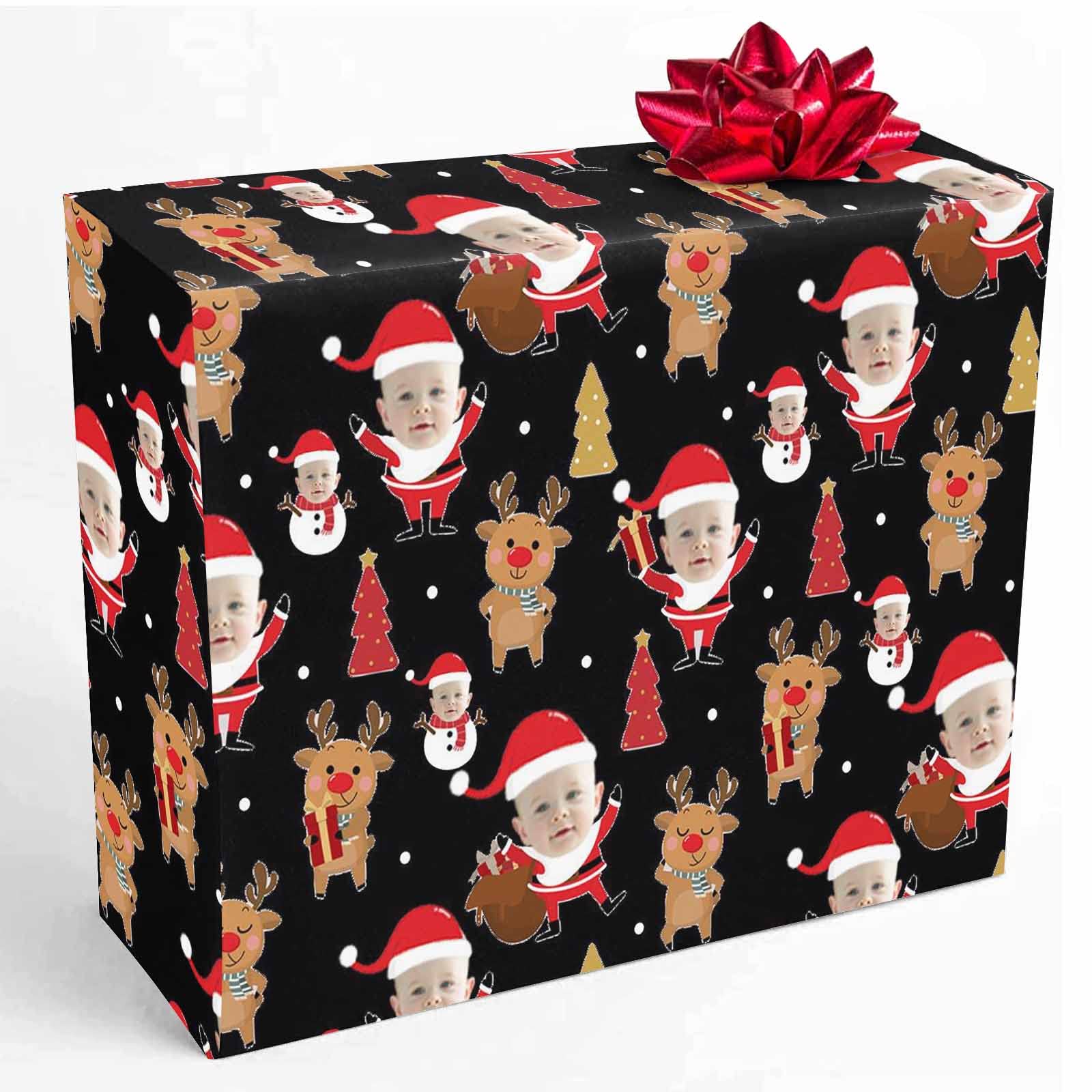 Custom Personalized Christmas Wrapping Paper with Santa, Snowman & Deer Designs - 58x23 Inch Gift Wrap Roll for Wife, Husband, Boyfriend, Girlfriend | Perfect for Holiday Presents, Secret Santa Gifts & Festive Party Decorations