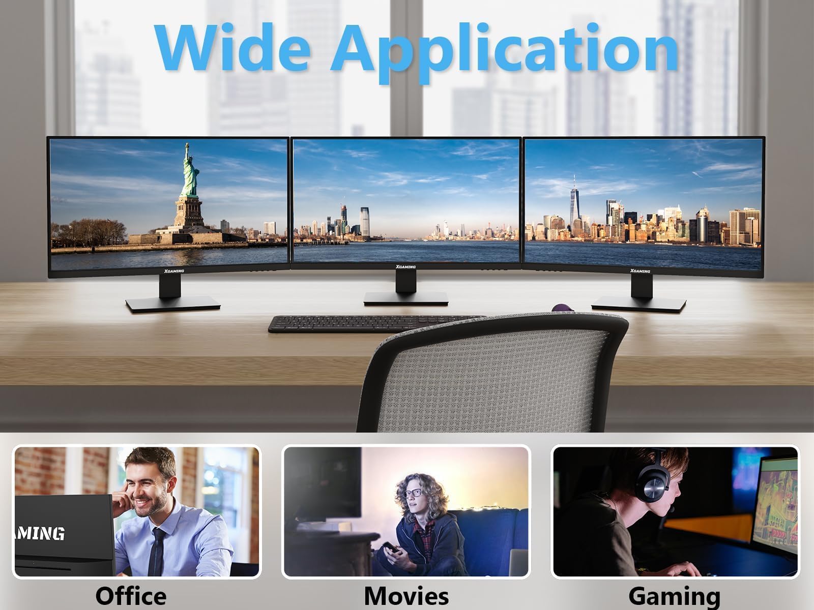 27 Inch FHD 1080P Gaming Monitor - 100Hz IPS Screen, 3ms Response, FreeSync, HDMI/VGA/DisplayPort, Built-in Speakers, VESA Mount | Perfect for Home Office, Gaming & Entertainment