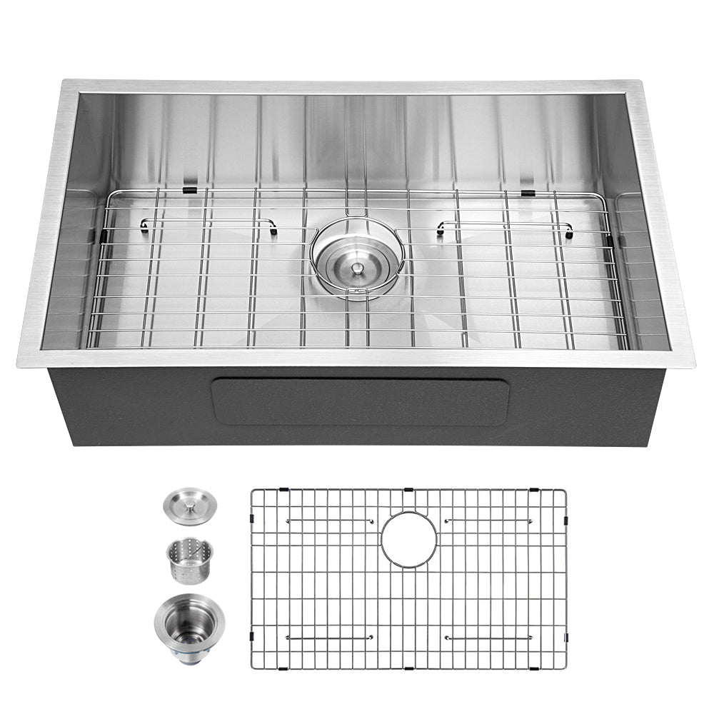 Lordear Stainless Steel Single Bowl Undermount Kitchen Sink - 16 Gauge, Brushed Finish for Modern Farmhouse & Contemporary Homes - Perfect for Meal Prep, Dishwashing & Entertaining