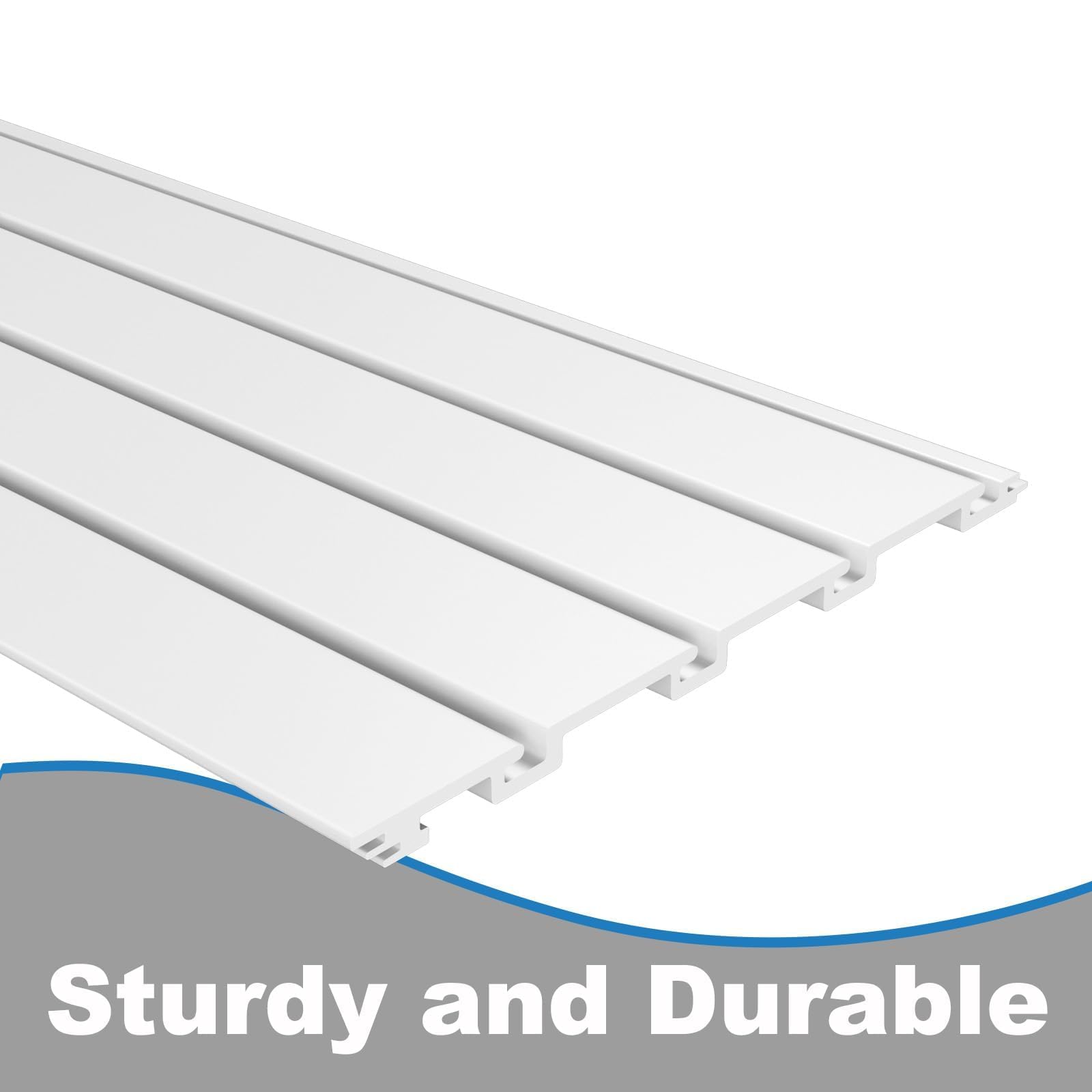 Duzzy PVC Slatwall Panels - 4' x 8' White Garage Wall Storage System with Hooks & Hangers | Perfect for Garage Organization, Retail Displays & Home Storage Solutions