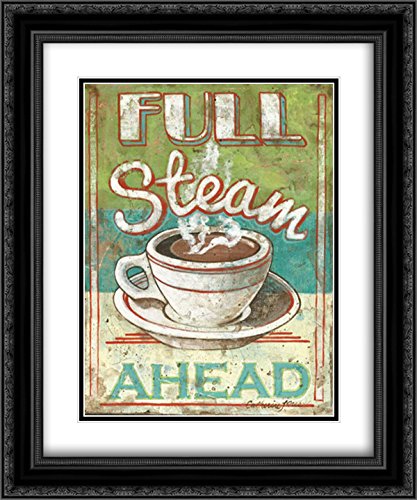 Jones & Catherine 15x17 Black Ornate Framed Museum Art Print - Full Steam Double Matted Wall Decor for Living Room, Bedroom & Office
