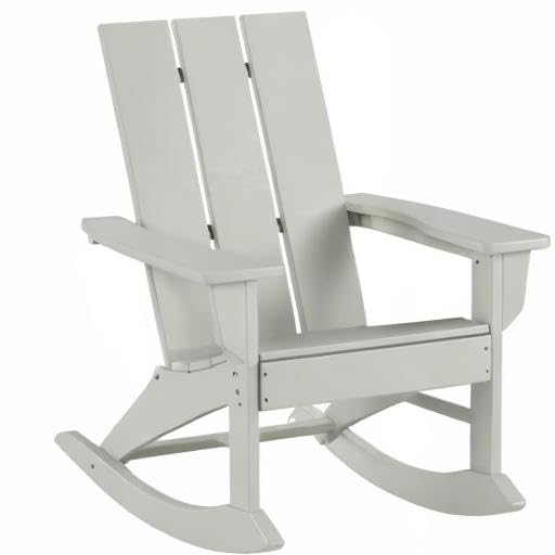WO Home Furniture 2-Piece Adirondack Rocking Chair Set - All-Weather UV-Resistant Outdoor Patio Chairs (Sand Color) - Perfect for Backyard, Garden, Deck & Poolside Relaxation