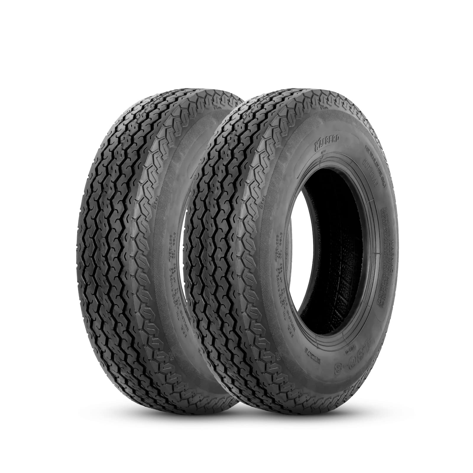 HALBERD 4.80-8 Trailer Tires 4.80x8 6PR Load Range C - Tubeless Set of 2 for Highway, Boat Trailers & Log Splitters - Durable Towing & Hauling Solution