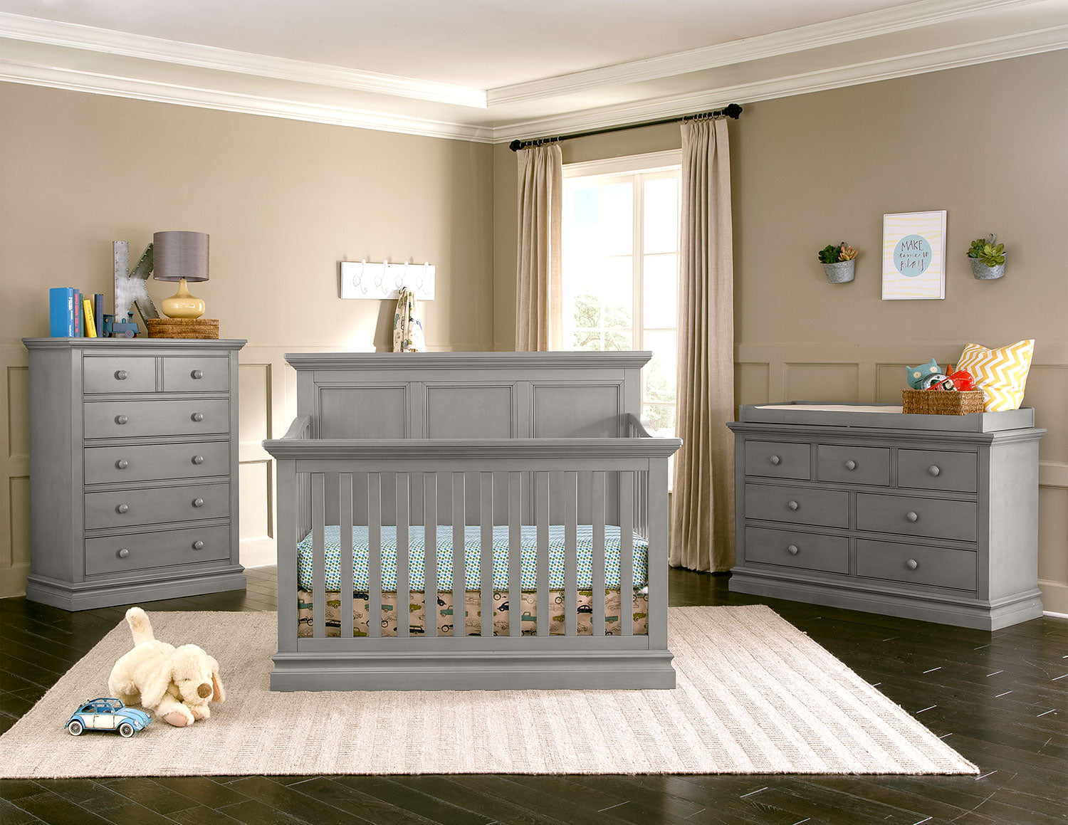 Convertible Panel Crib with Storage - White Nursery Furniture for Baby Girls & Boys | Modern Design for Small Spaces | Perfect for Daycare, Nursery, and Guest Rooms