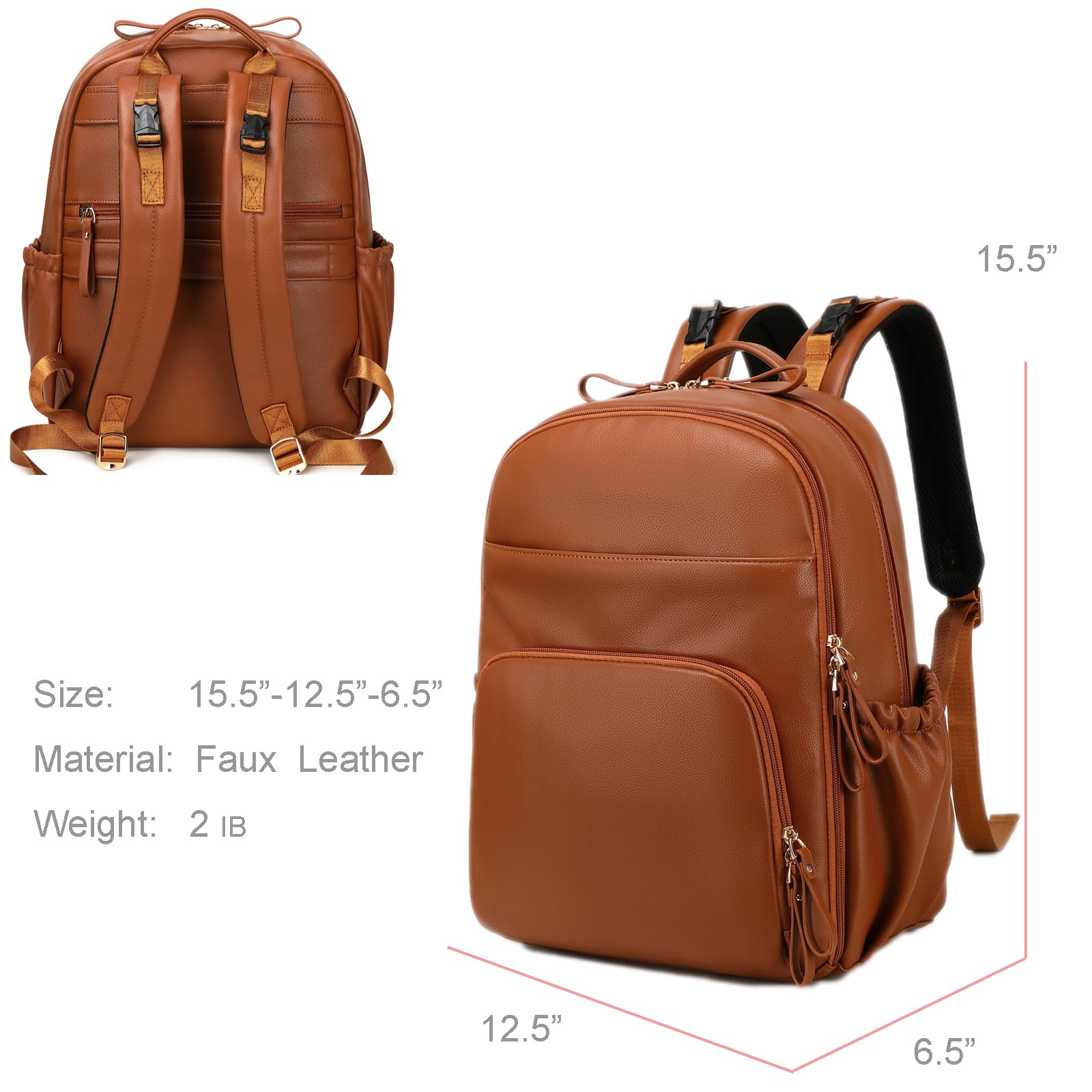 14-Pocket Diaper Bag Backpack - Lightweight Water-Resistant Baby Bag with Anti-Theft Pocket & Stroller Straps - Perfect for Travel, Shopping & Parenting Outings