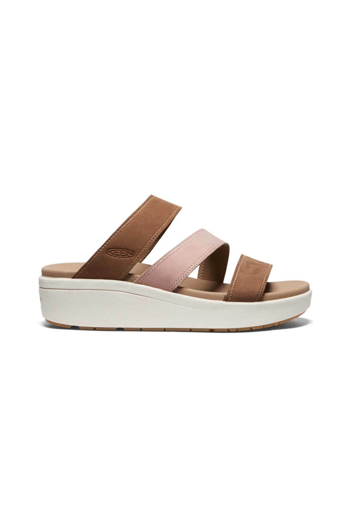 KEEN Women's Ellecity Slide Sandals - Open Toe Slip-On Platform Shoes with Comfortable Cushioning in Toasted Coconut/Fawn | Sizes 6-10 | Perfect for Beach, Pool, and Summer Casual Wear